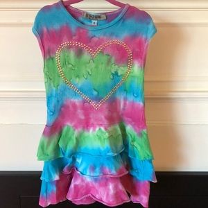 U Go Girl Pink, Blue, and Green Tie Dye Dress